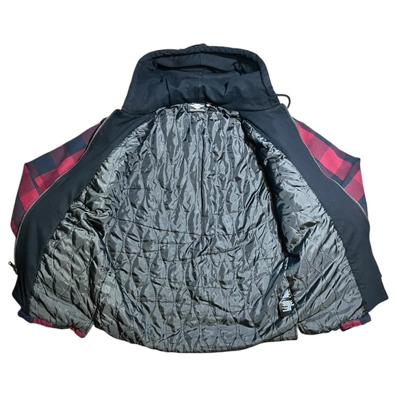 Harley Davidson Willie G Skull Quilted Hoodie Shirt Jacket Red Full Zip Medium - Picture 4 of 15